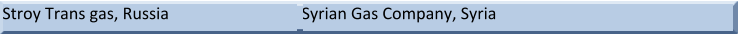 Stroy Trans gas, Russia Syrian Gas Company, Syria