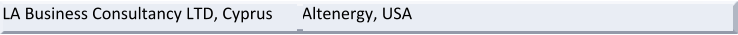LA Business Consultancy LTD, Cyprus Altenergy, USA